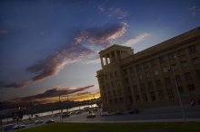 Sunset at the Alexander Nevsky Bridge / ***