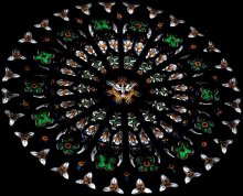 The symbol of Baptism ... Stained-glass window. / ***