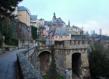 Luxembourg walls / Luxembourg card 1. The walls of old town.