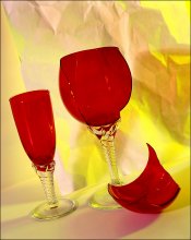 Study *** with red glasses. / ***