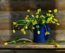 With yellow flowers / ..................