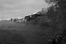 Winter. View from the bridge to the river Kuban / ***