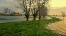 The house to the rising water. / Flood in my region.
