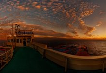 At sea. / Vessel at open sea.