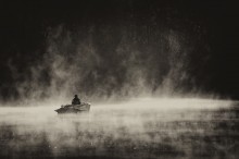 About fog and fishing (B & W) / ***