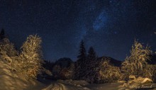 Snow and frosty night. / ***