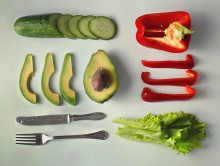Salad with peppers and avocado / ***