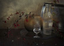 With branch of barberry ... / .......................