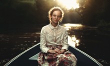 At sunset on the river. / ...