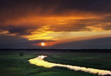 Chariots of Fire / Sunset across the Biebrza river in the northeast of Poland