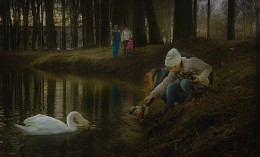 In the park in the evening walking .. / ***