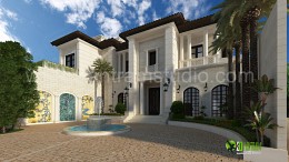 3d rendering of a modern house exterior design / ***