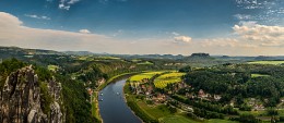 Bastei. View of the resort Rathen. / ***