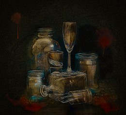Glass bottles / digital art