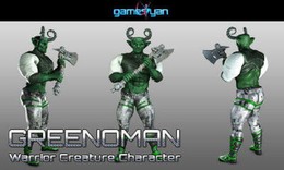 3D modeling Greenmano Warrior Character / ***