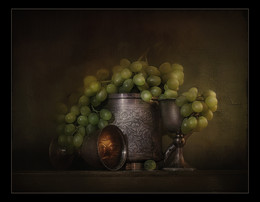 2 glasses and grape / digital art