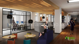 3d visualization of interior design for office / ***