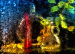 Behind the glass. / ***
