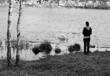 Girl and swan .. / .....