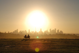 Sunstroke / sunset over sydney cbd from dover heights
