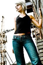 Girl and tower cranes / ***