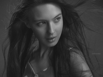 Alexander Krivitskiy / girl,studio,female,woman,profile,black and white, Many thanks for the donation: skrill- alexfoto@bigmir.net