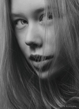 Alexander Krivitskiy / girl,studio,female,woman,profile,retro, monochrome, black and white, Many thanks for the donation: skrill- alexfoto@bigmir.net