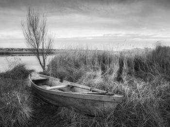 Landschaft mit Boot / ***