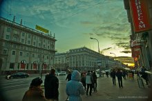 Sunset on the main avenue of / ***