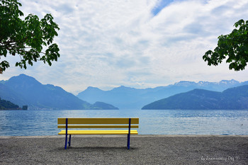 Serenity / Lake Luzern nearby city of Vitznau at sunrise. Switzerland