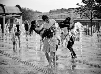 At the fountain / ***
