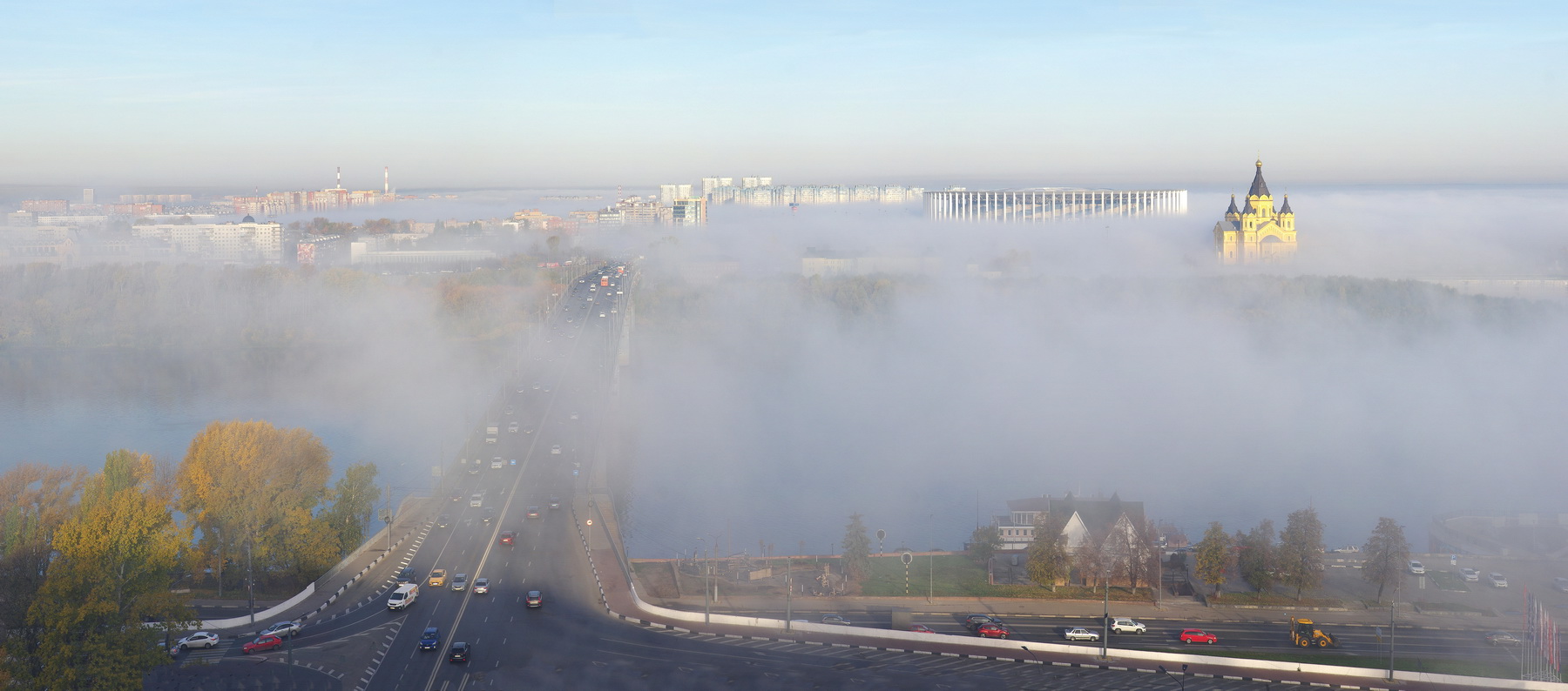 Туманное утро в Нижнем Новгороде