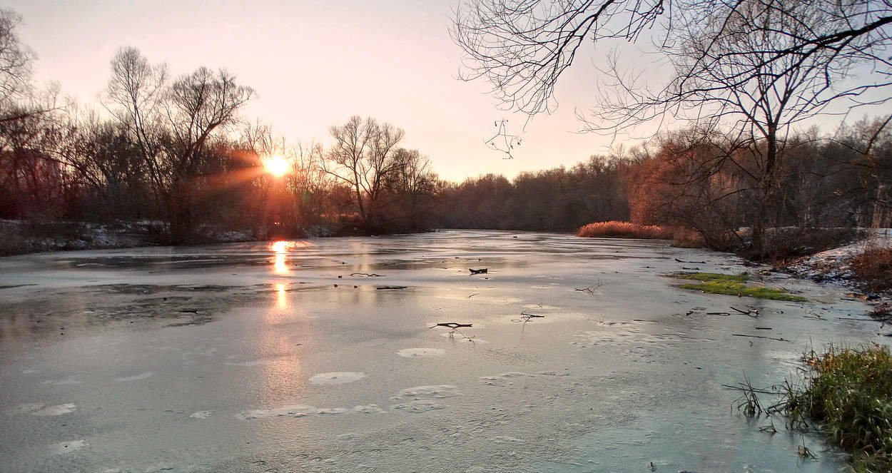 Зимнее солнце вечером