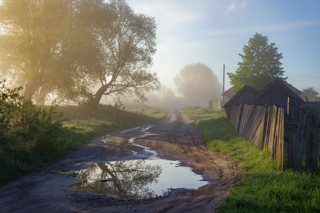 Тихо утром в деревне