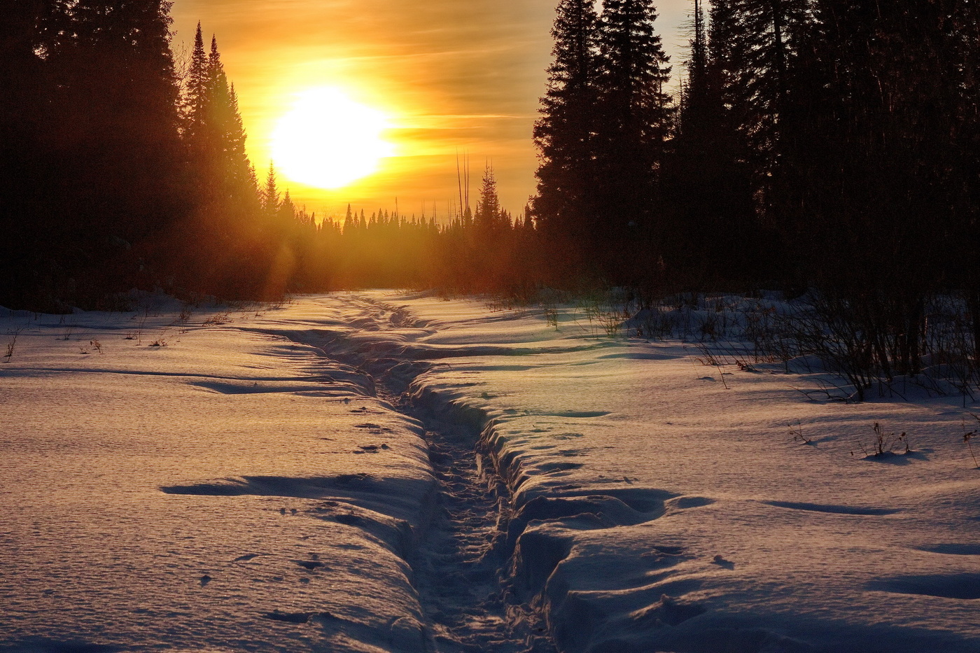 Закатное солнце.