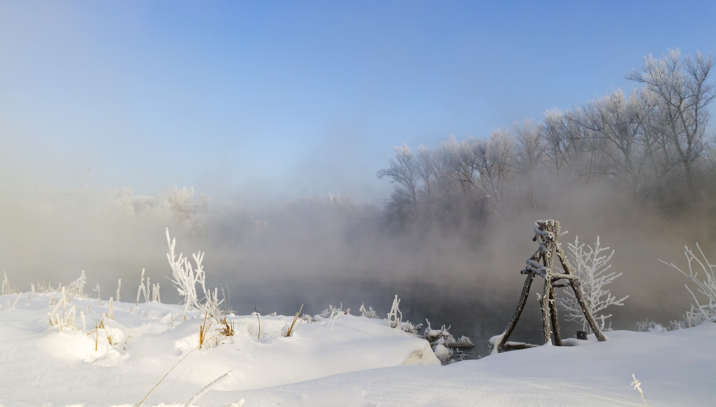 Морозное утро у "открытой"воды