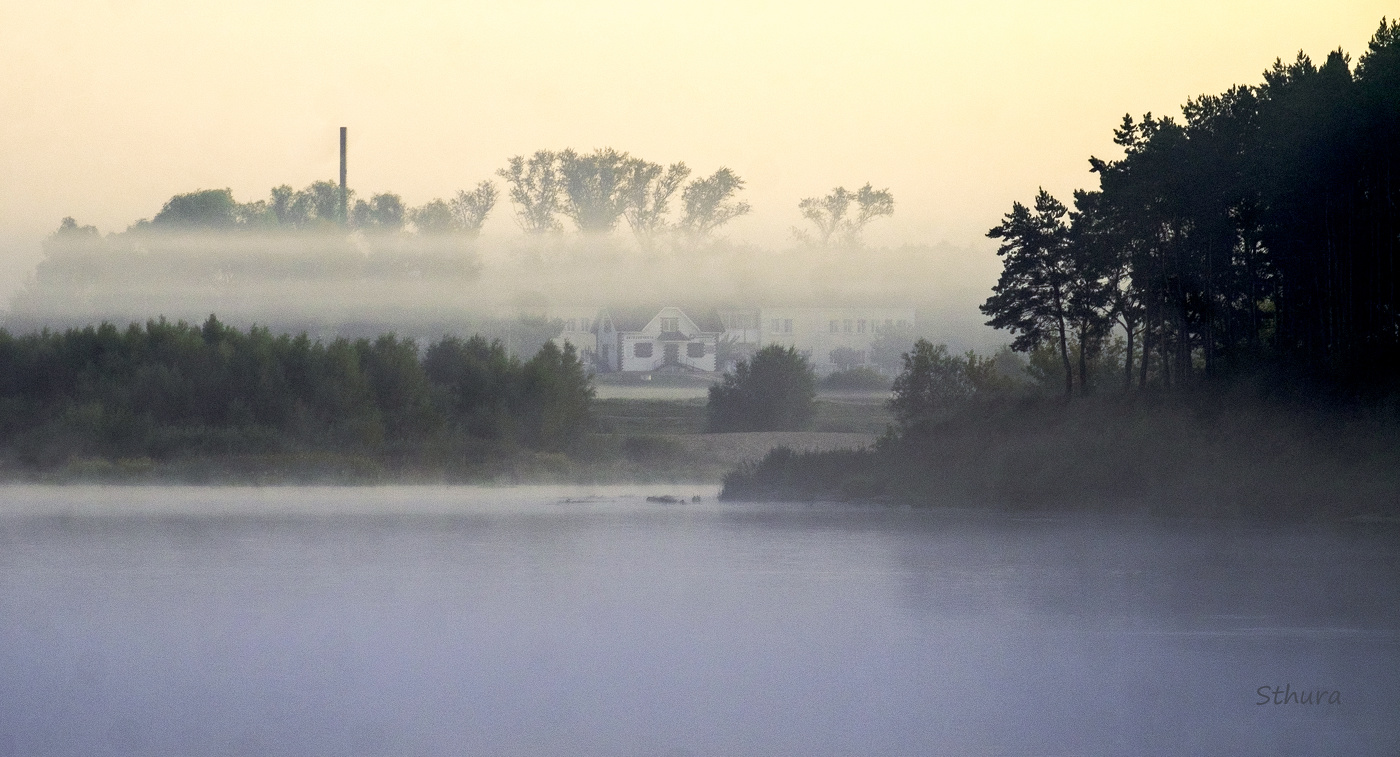 Туман на рассвете.
