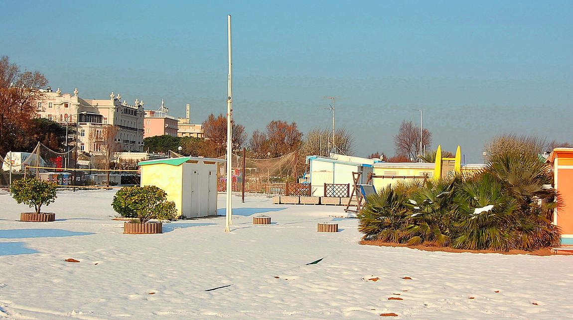 Снег в итальянском Римини