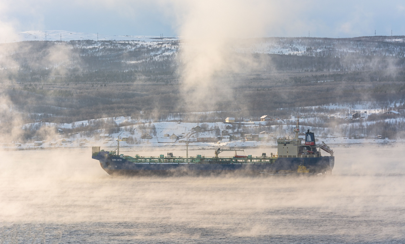 в морозном тумане