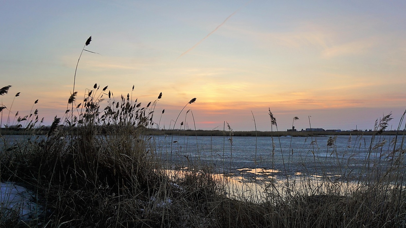 Вечер на озере. Апрель