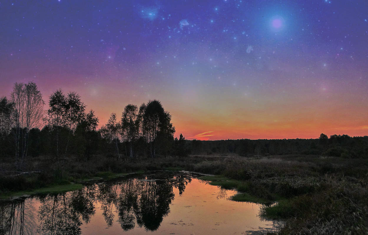Гаснет вечерняя заря, наступает ночь