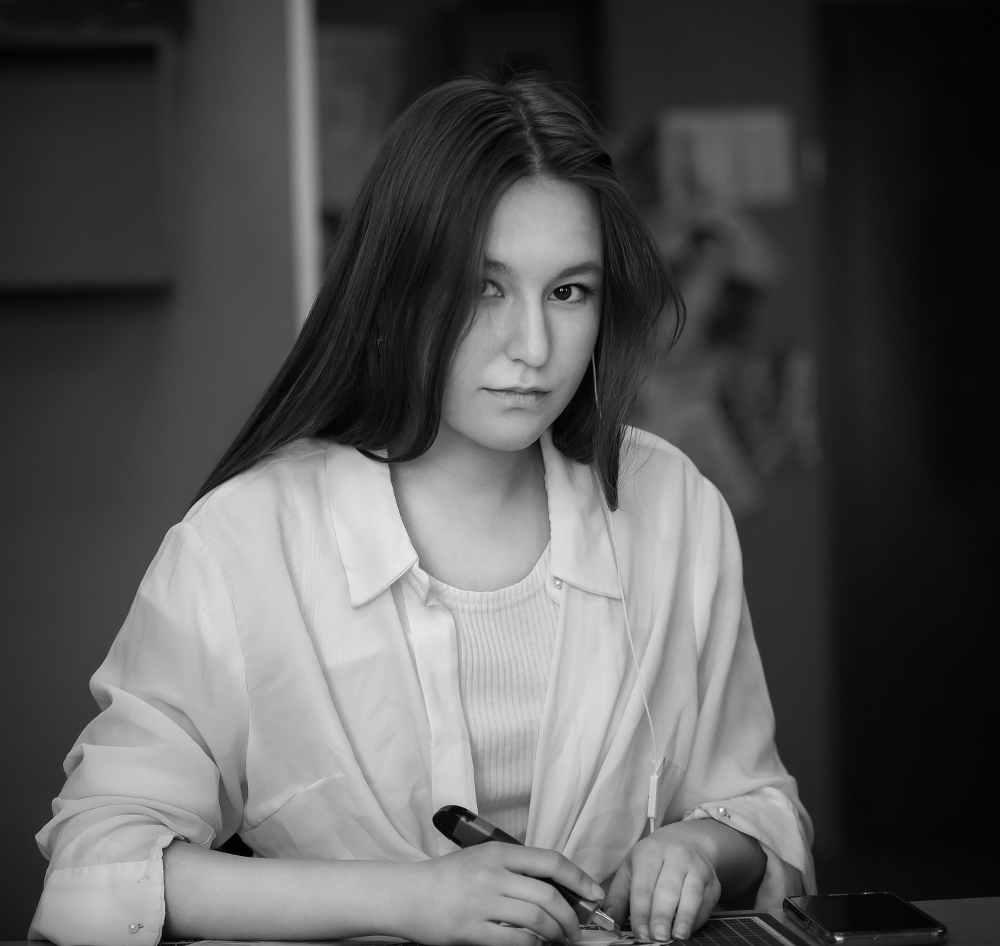 В колледже.