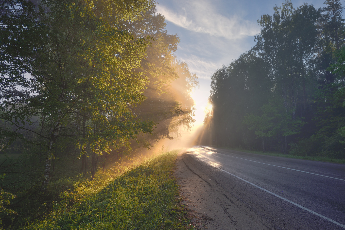 утреннее шоссе