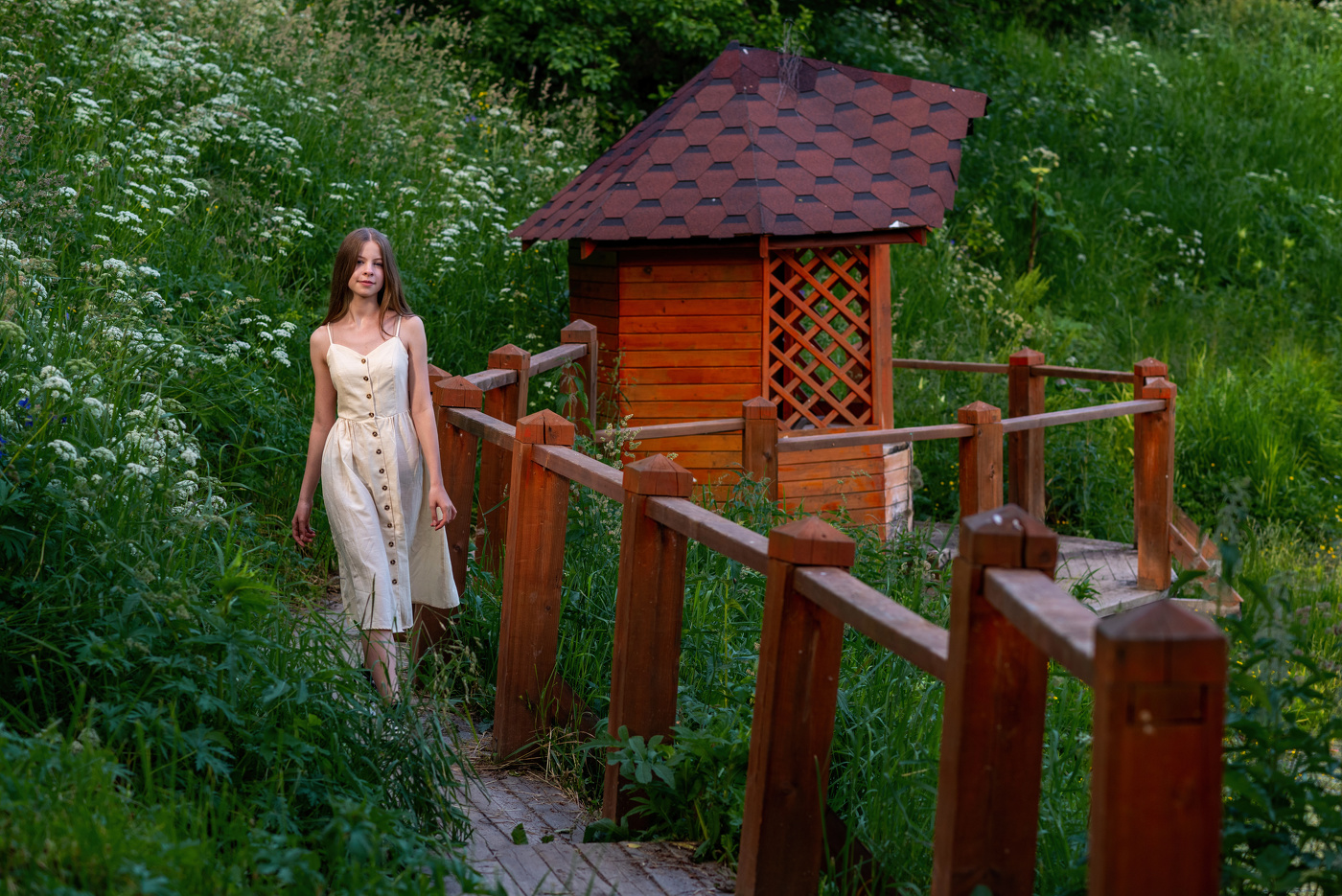 На источнике