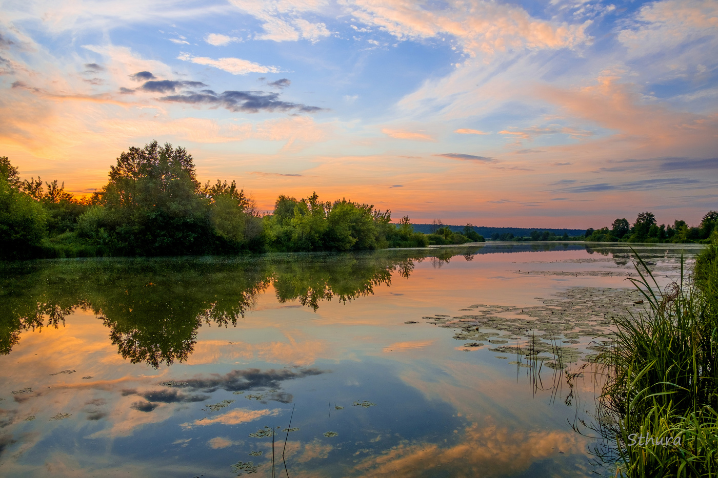 На утренней заре.