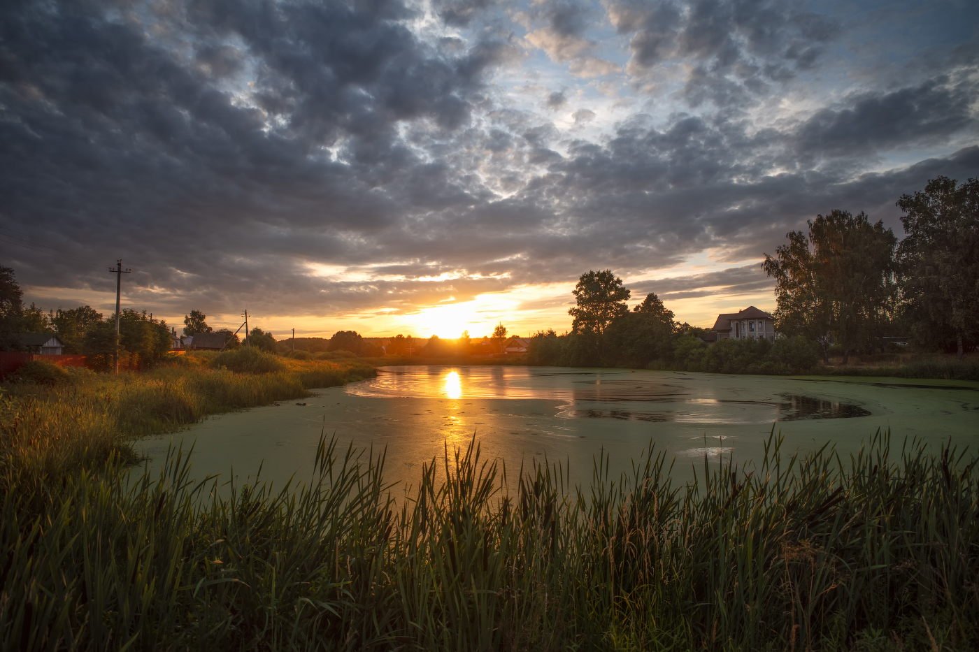вечер у деревенского прудика