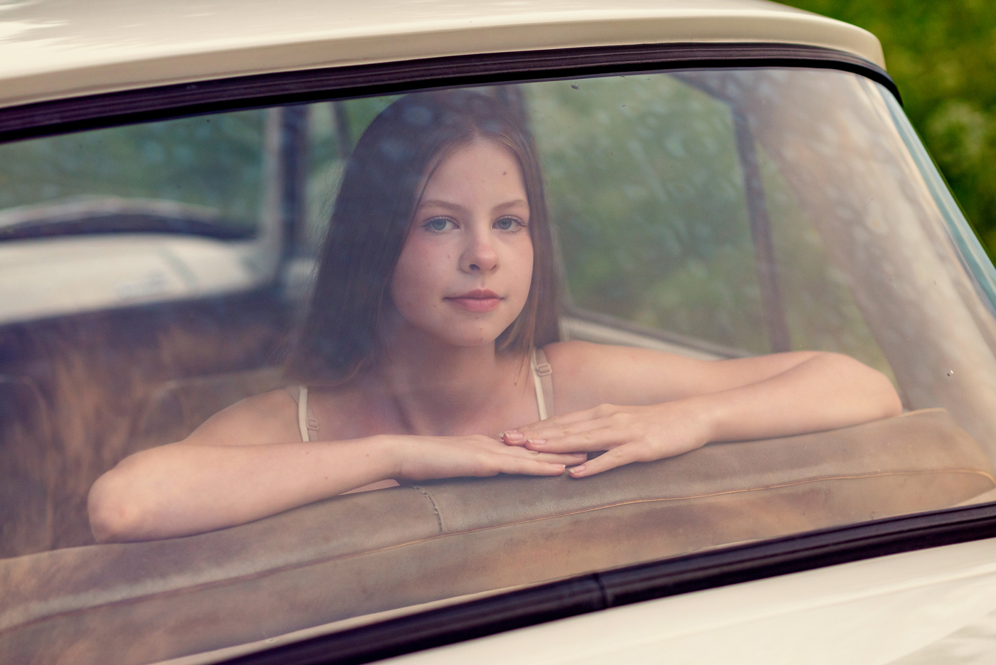 На заднем сиденье