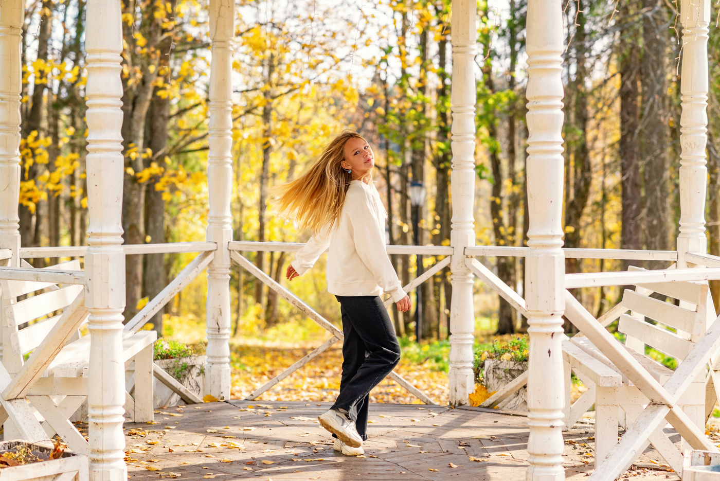 Танцующая в беседке