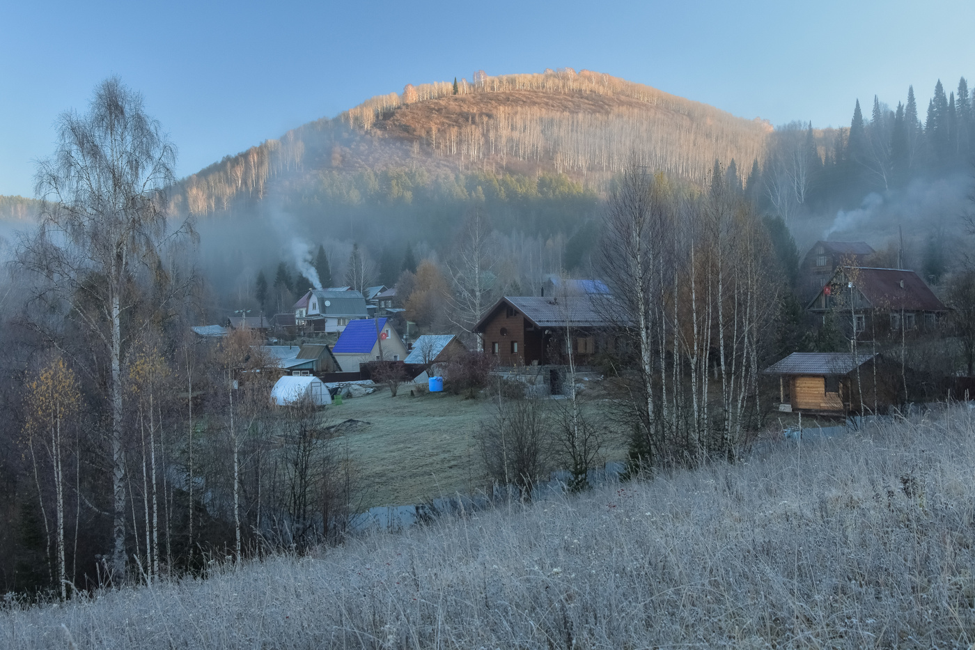 Подкатунь. Октябрьское морозное утро