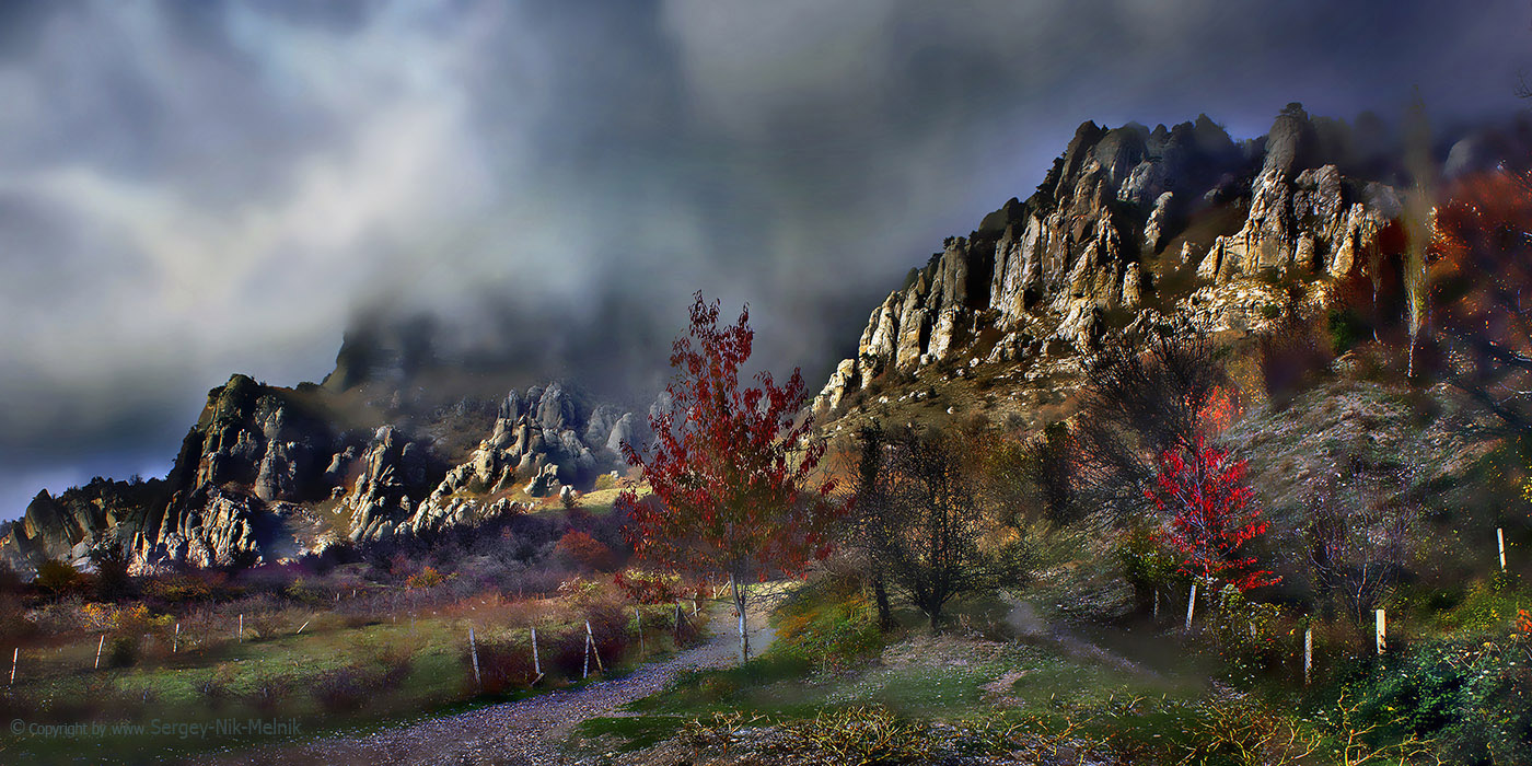 Свето-эффекты на дымчатой Демерджи